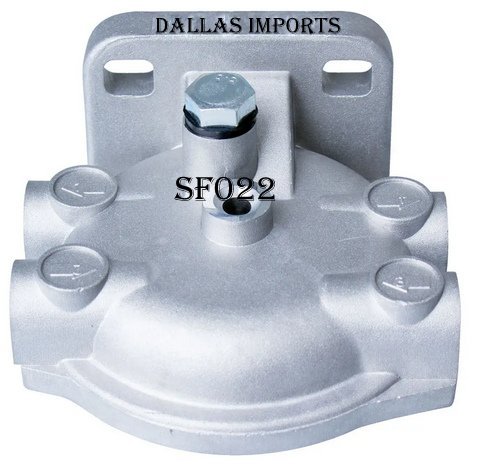 SF022 - CABEÇOTE/SUPORTE/SEDIMENTADOR DO FILTRO ALUMINIO PARA FILTROS CAV 296/796 ENTRADA 14MM (FIXAÇÃO PARAFUSO CENTRAL)  rosca 1/2 9051-022G